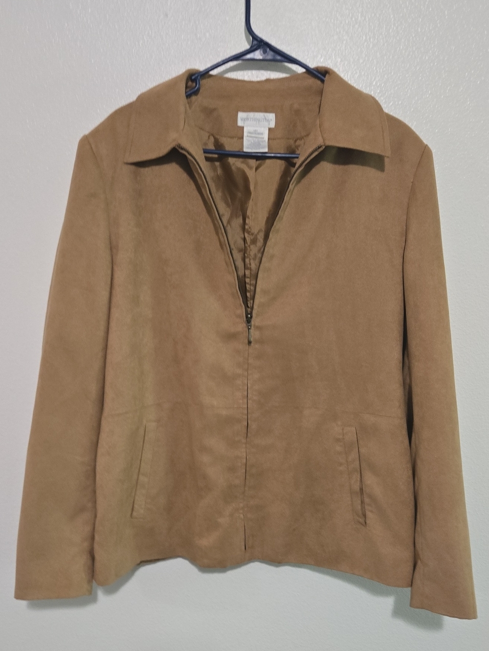 Worthington Camel Suede Zip Jacket